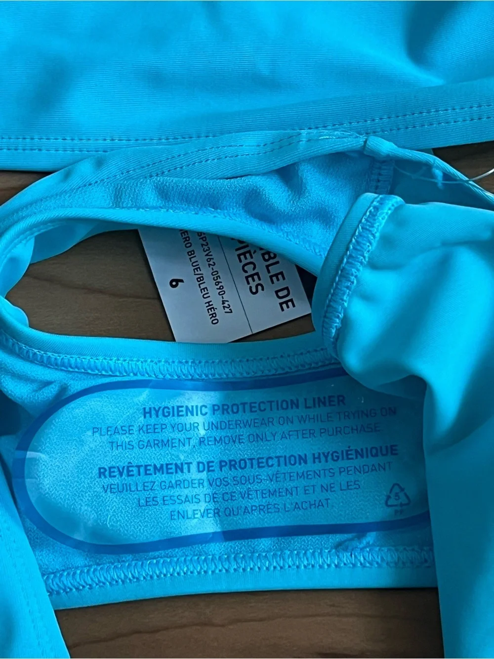 Puma Girls 2PC Racerback Swim Set Blue Size 6 NWT